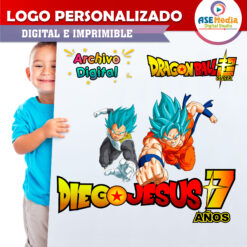 Alternative view of Dragon Ball Super Logo Personalizado con Nombre para Cumpleaños Mod. 02