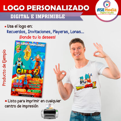 Dragon Ball Super Logo Personalizado con Nombre para Cumpleaños Mod. 02 - Imagen 4