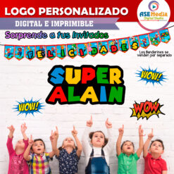 Mario Bros Logo Personalizado con Nombre para Cumpleaños
