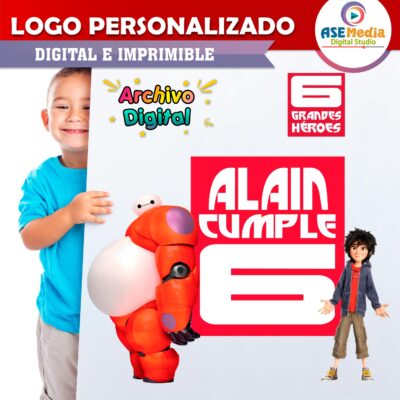 6 Grandes Héroes Logo Personalizado con Nombre