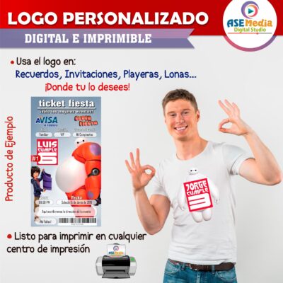 6 Grandes Héroes Logo Personalizado con Nombre