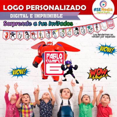 6 Grandes Héroes Logo Personalizado con Nombre