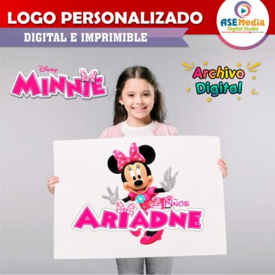 Minnie Mouse Logo Personalizado con Nombre Mod. 05