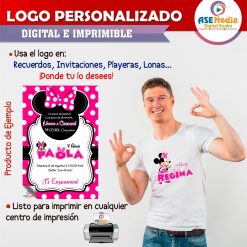 Minnie Mouse Logo Personalizado con Nombre Mod. 05