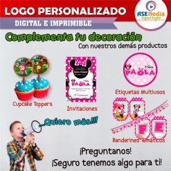 Minnie Mouse Logo Personalizado con Nombre Mod. 05