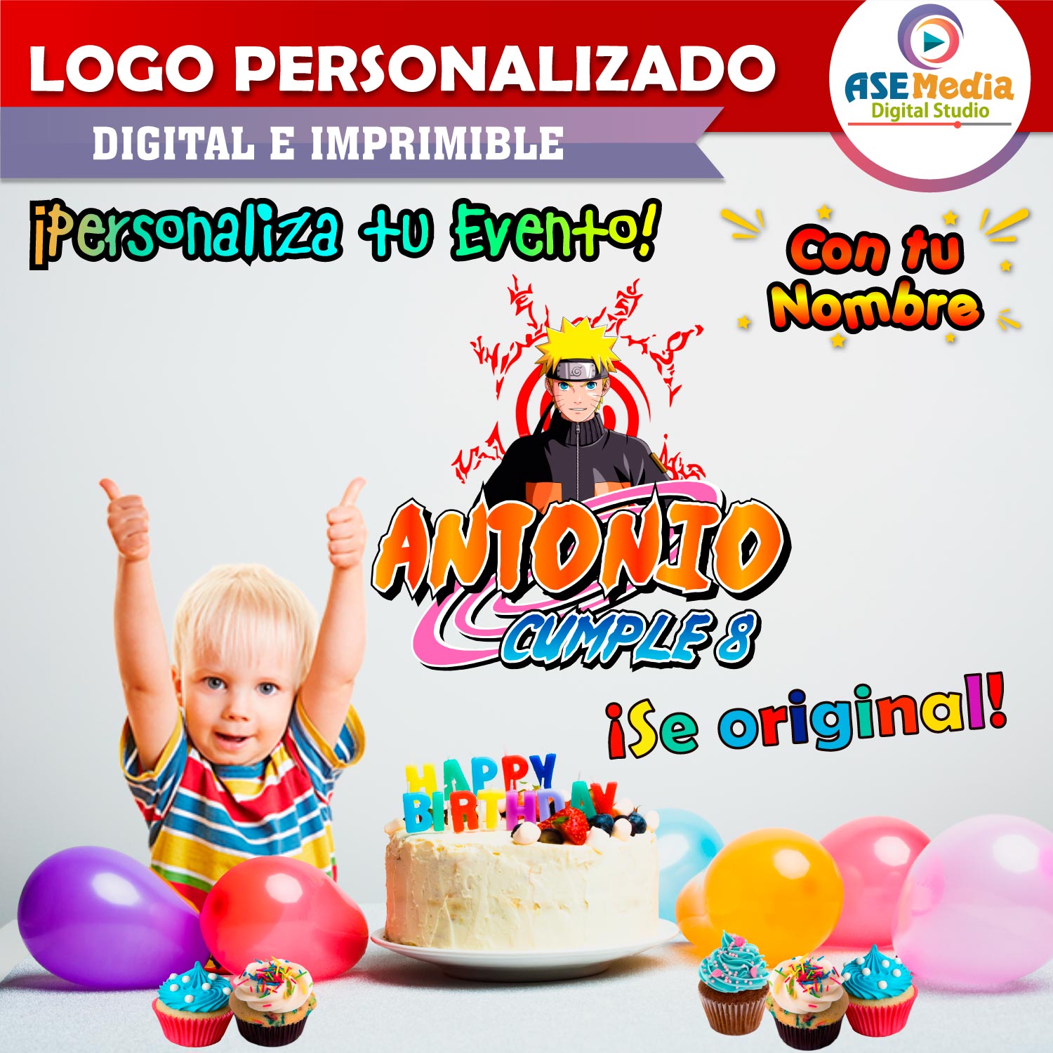 Naruto Shippuden Logo Personalizado con Nombre