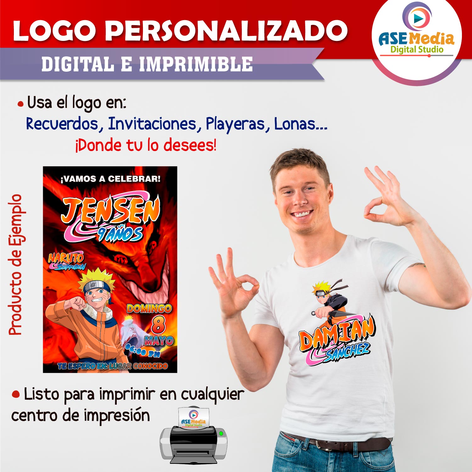 Naruto Shippuden Logo Personalizado con Nombre