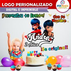 Miraculous, Las Aventuras de Ladybug Logo Personalizado con Nombre Mod. 05