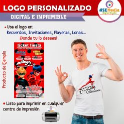 Miraculous, Las Aventuras de Ladybug Logo Personalizado con Nombre Mod. 05