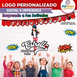 Miraculous, Las Aventuras de Ladybug Logo Personalizado con Nombre Mod. 05