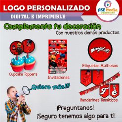 Miraculous, Las Aventuras de Ladybug Logo Personalizado con Nombre Mod. 05