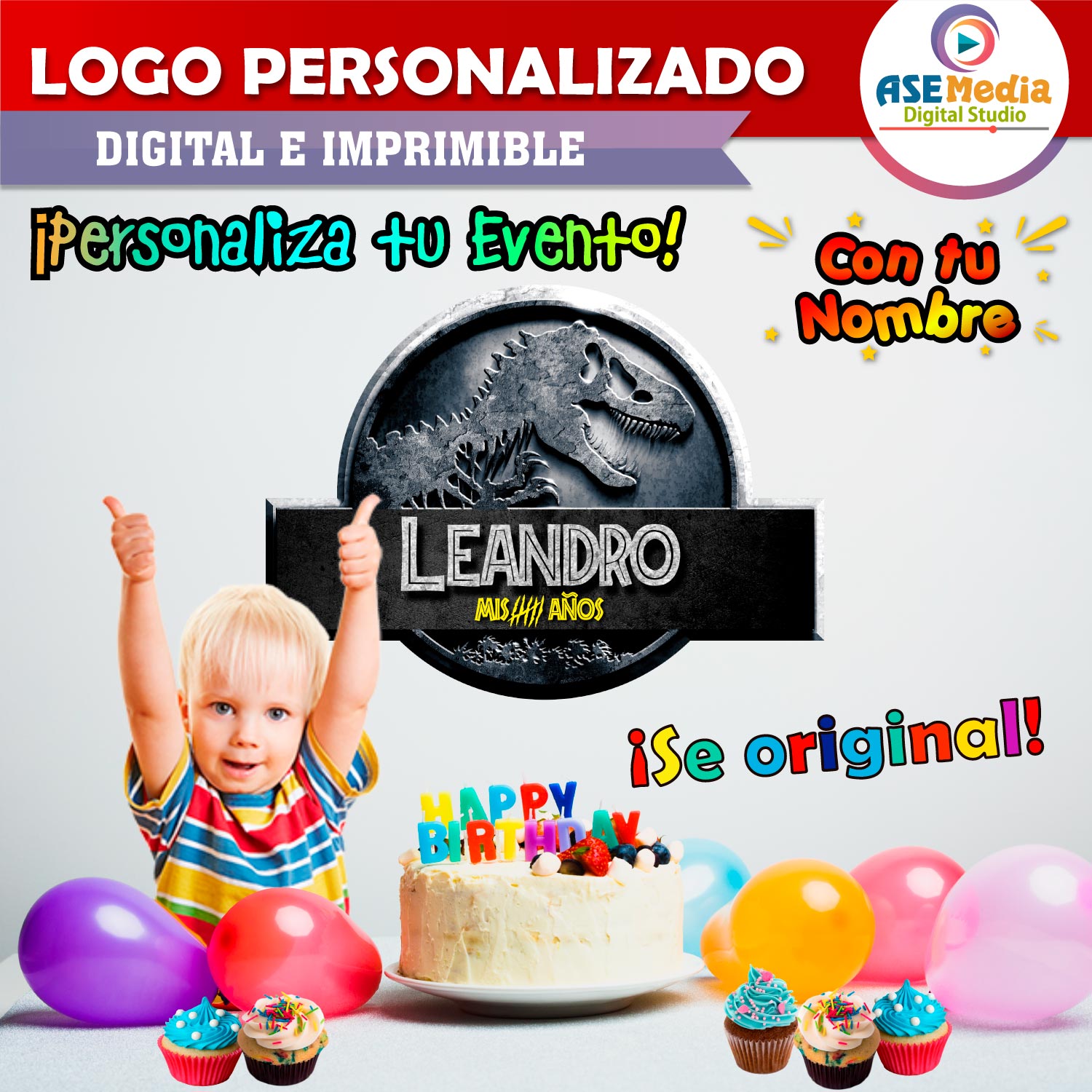 Jurassic Park Logo Personalizado con Nombre