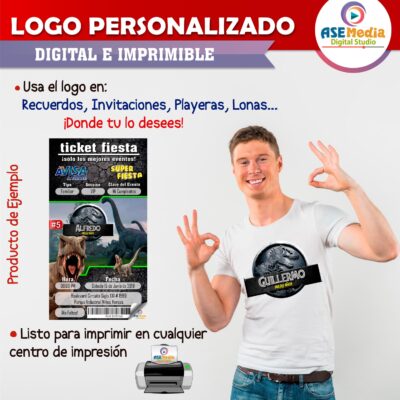 Jurassic Park Logo Personalizado con Nombre