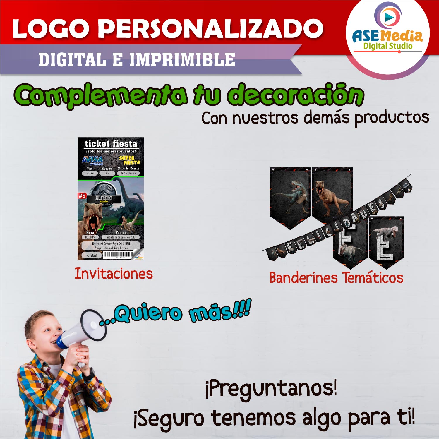 Jurassic Park Logo Personalizado con Nombre
