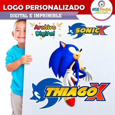 Sonic X Logo Personalizado con Nombre