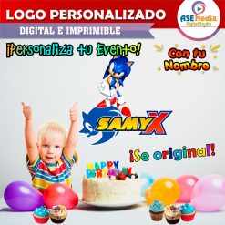 Alternative view of Sonic X Logo Personalizado con Nombre