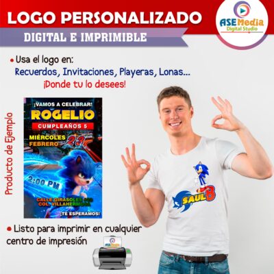 Sonic X Logo Personalizado con Nombre - Imagen 3