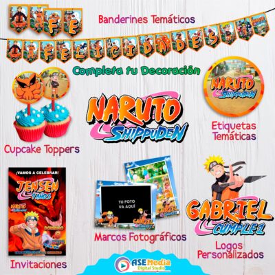 Naruto Shippuden Invitación Digital de Cumpleaños