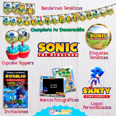 Sonic Invitación de Cumpleaños Digital Personalizada - Imagen 6