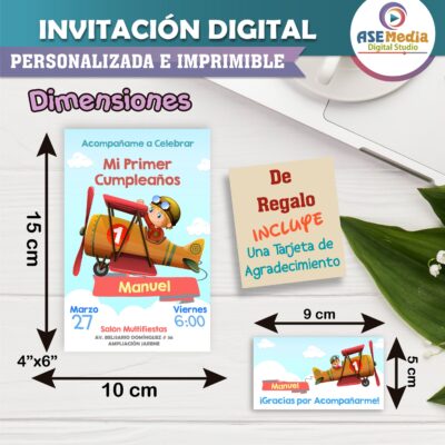Mi Primer Cumpleaños Invitación Digital Personalizada
