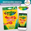 Crayola Fiesta de Colores Invitación de Cumpleaños Digital Personalizada
