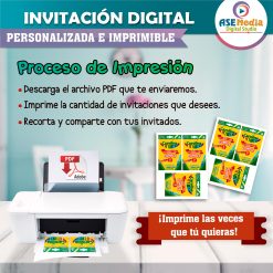 Crayola Fiesta de Colores Invitación de Cumpleaños Digital Personalizada