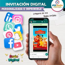 El Rey León #02 Invitación de Cumpleaños Digital Personalizada
