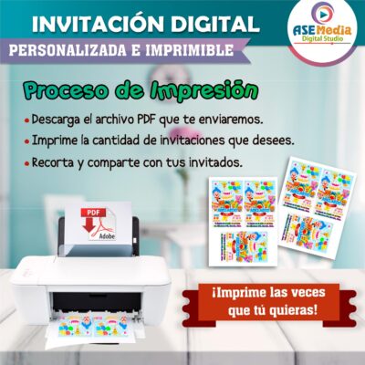 El payaso Plim Plim Invitación de Cumpleaños Digital Personalizada - Imagen 6
