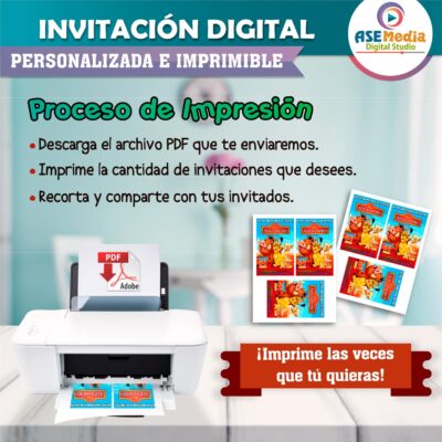 El Rey León #02 Invitación de Cumpleaños Digital Personalizada