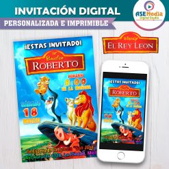 El Rey León, Bautizo de Simba Invitación Digital