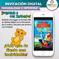El Rey León, Bautizo de Simba Invitación Digital