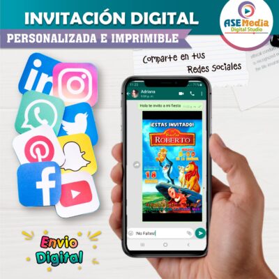 El Rey León, Bautizo de Simba Invitación Digital