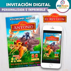 El Rey León, Simba Invitación Digital de Cumpleaños