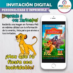 El Rey León, Simba Invitación Digital de Cumpleaños