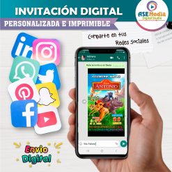 El Rey León, Simba Invitación Digital de Cumpleaños