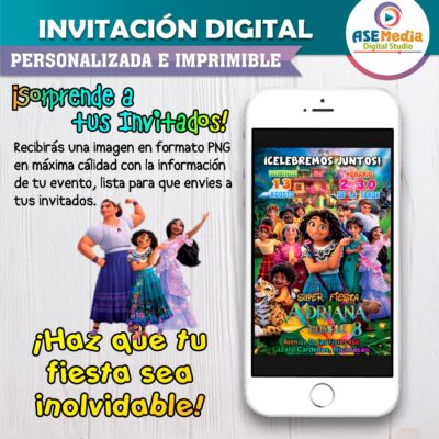 Alternative view of Encanto Familia Madrigal Invitación de Cumpleaños Digital Personalizada
