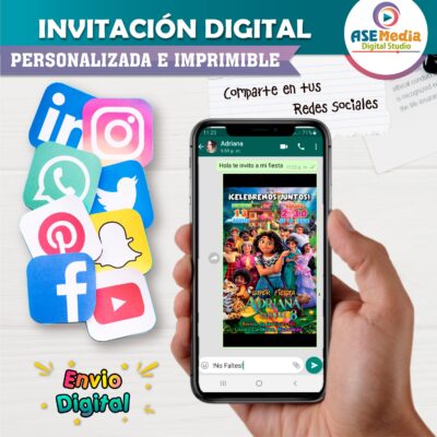 Encanto Familia Madrigal Invitación de Cumpleaños Digital Personalizada - Imagen 3