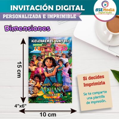 Encanto Familia Madrigal Invitación de Cumpleaños Digital Personalizada - Imagen 4