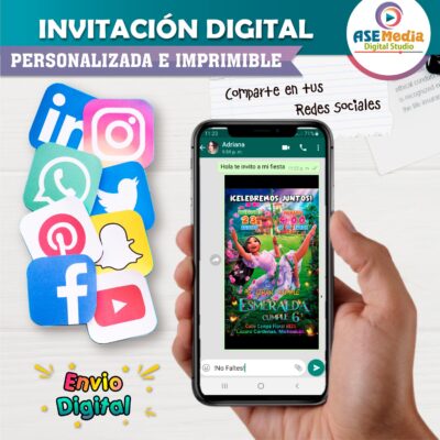Encanto Isabel Disney Invitación de Cumpleaños Digital Personalizada - Imagen 3