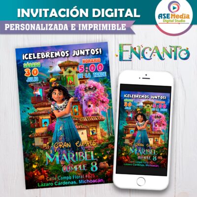 Encanto Mirabel Disney Invitación de Cumpleaños Digital Personalizada