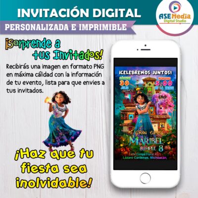 Encanto Mirabel Disney Invitación de Cumpleaños Digital Personalizada