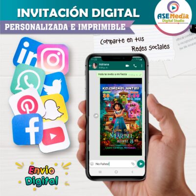 Encanto Mirabel Disney Invitación de Cumpleaños Digital Personalizada