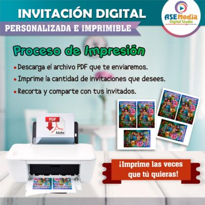 Encanto Mirabel Disney Invitación de Cumpleaños Digital Personalizada