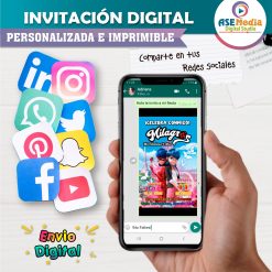 Miraculous, Las Aventuras de Ladybug #03 Invitación de Cumpleaños Digital Personalizada