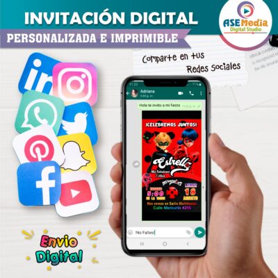 Miraculous, Las Aventuras de Ladybug Invitación Digital de Cumpleaños - Imagen 4