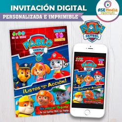 Paw Patrol Invitación de Cumpleaños Digital Personalizada #2