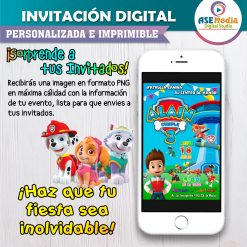 Paw Patrol Invitación de Cumpleaños Digital Personalizada