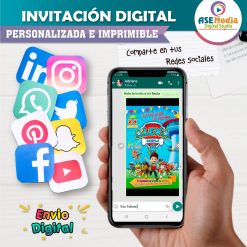 Paw Patrol Invitación de Cumpleaños Digital Personalizada #5