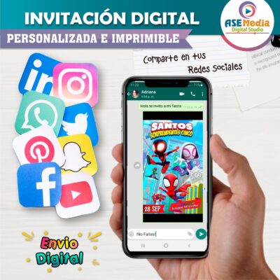Spidey y sus Sorprendentes Amigos Spiderman Invitación Digital de Cumpleaños - Imagen 4