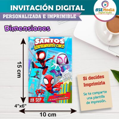 Spidey y sus Sorprendentes Amigos Spiderman Invitación Digital de Cumpleaños - Imagen 5